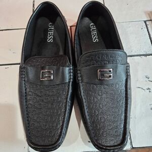 Guess Black Leather Embossed Loafer NWOB Moccasin Shoes GMALSTO-R Men 12 Med